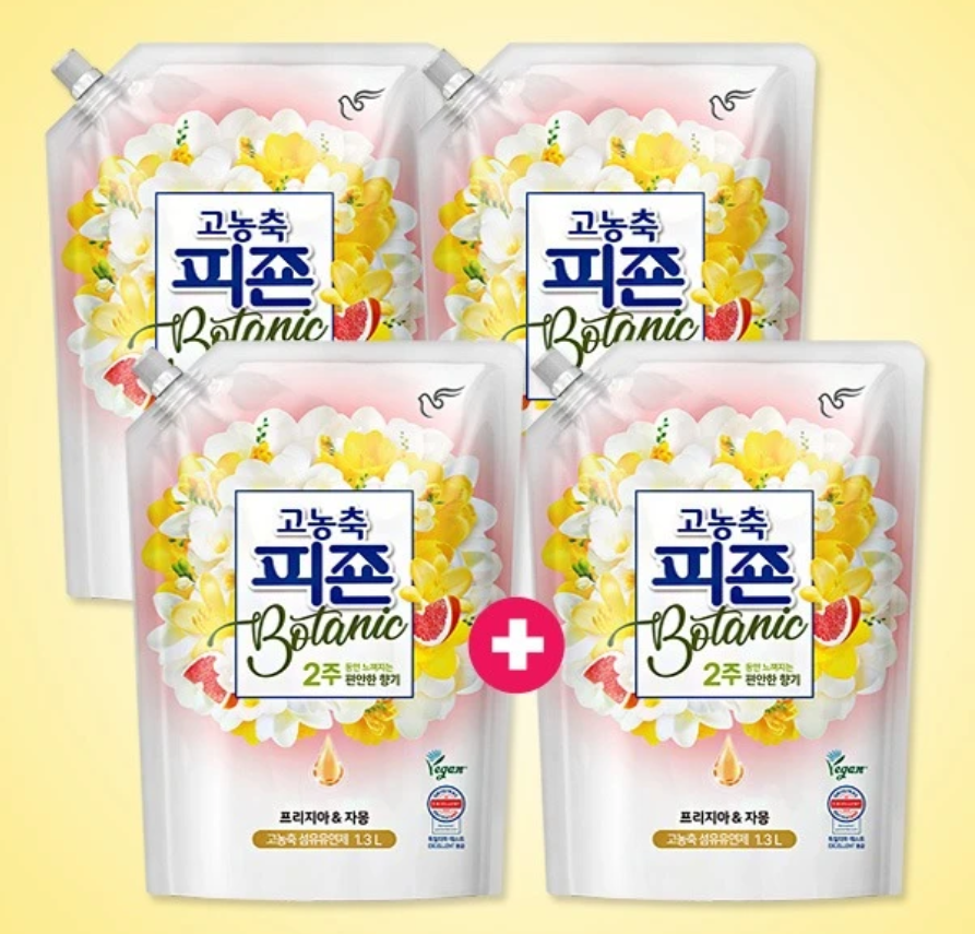 고농축 피죤 보타닉 섬유유연제 프리지아 자몽, 1.3L, 4개