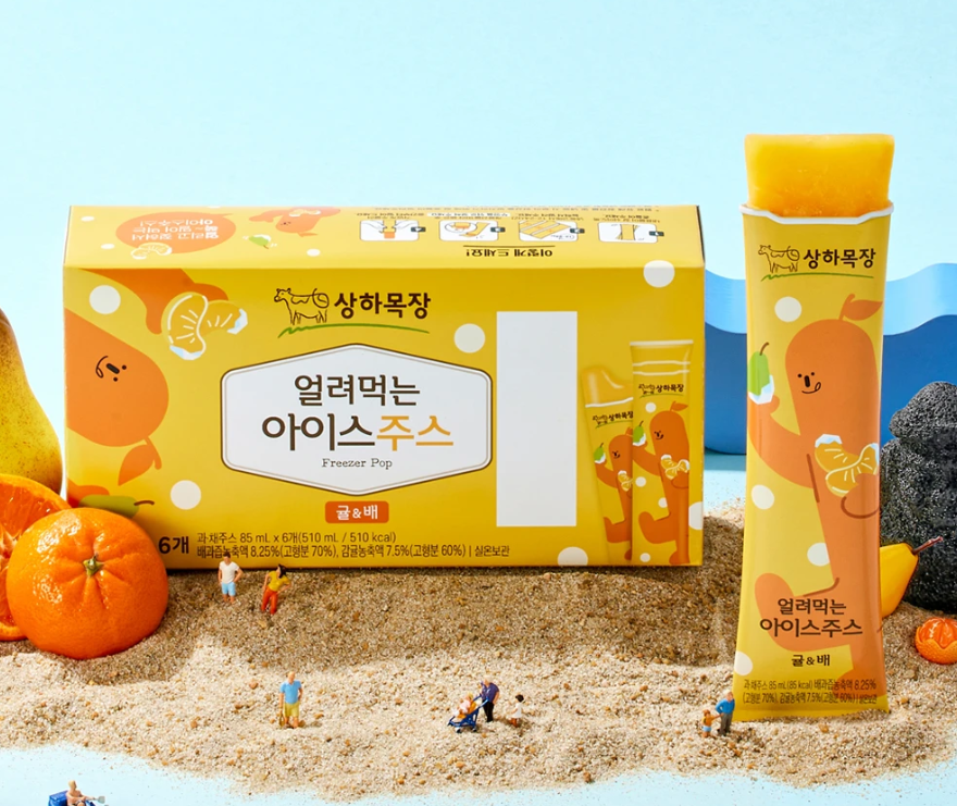 [토스쇼핑] 상하목장 얼려먹는 아이스주스 귤배, 85ml, 24개