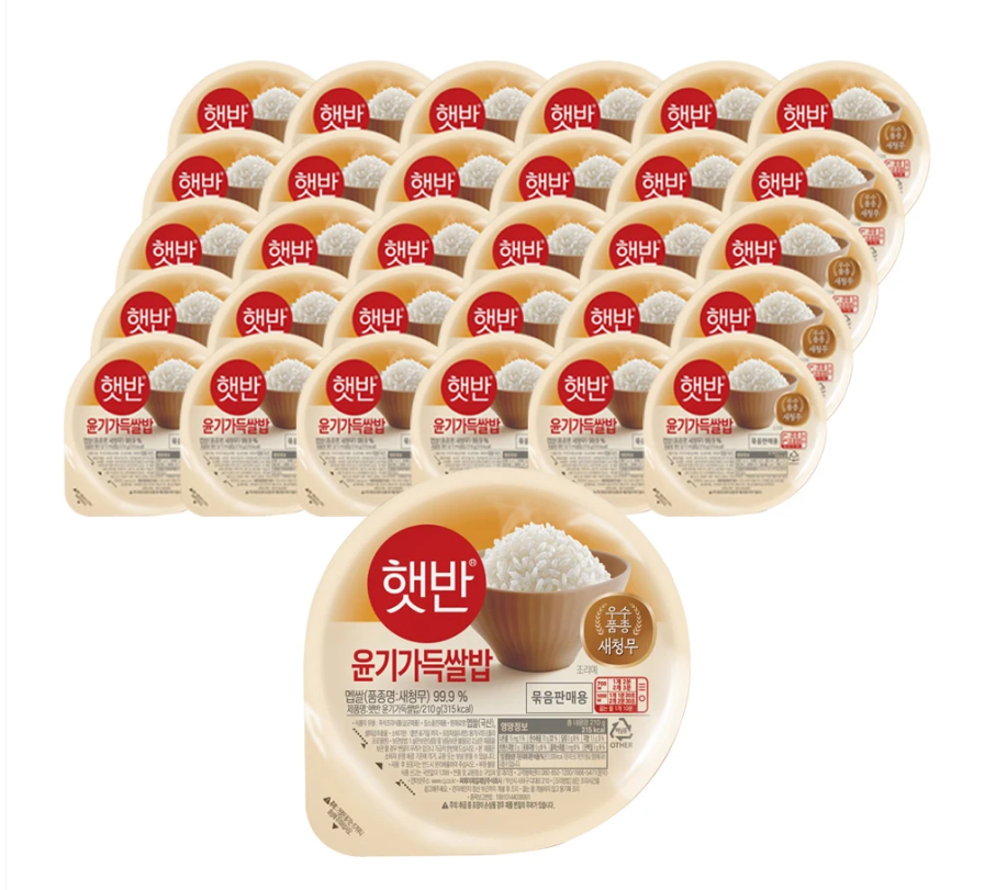 [토스쇼핑] 하루특가)햇반 윤기가득쌀밥, 210g, 36개