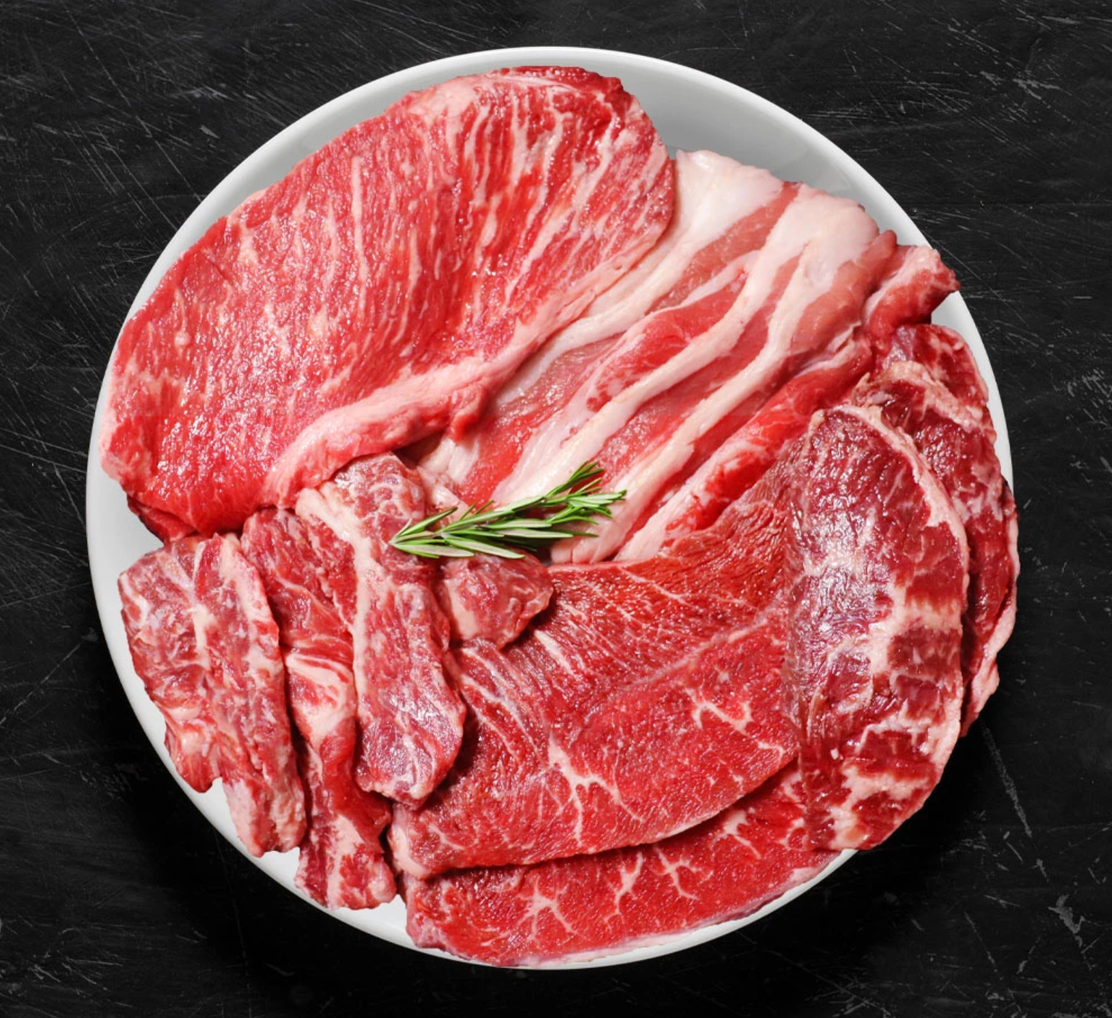 [토스쇼핑] 하루특가)소고기 모둠 등심 세트, 우삼겹 200g + 부채살 200g + 토시살 200g + 갈비살 200g + 등심 200g, 1세트