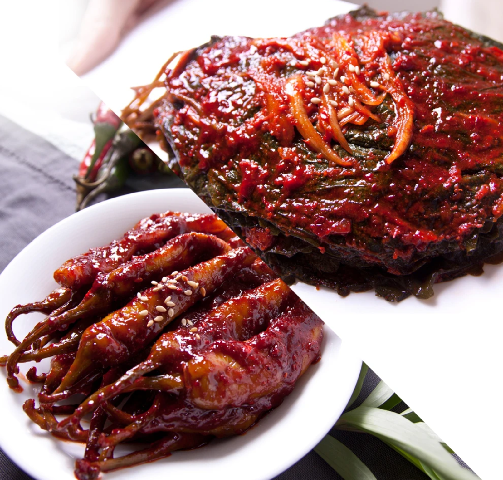 [토스쇼핑] 하루특가)해달식품 고추무침, 1kg, 1개 + 깻잎무침, 1kg, 1개