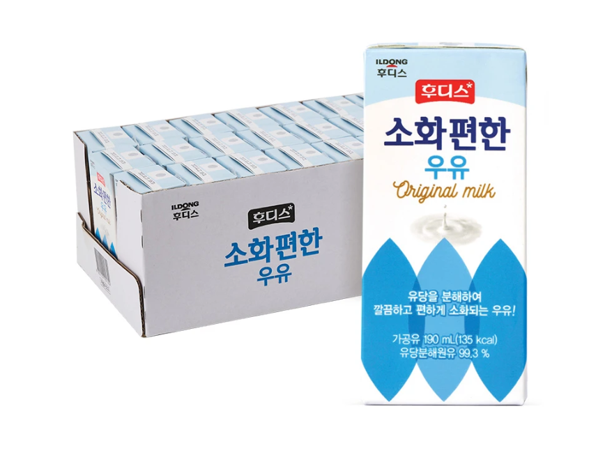 하루특가)후디스 소화 편한 우유 오리지널, 190ml, 24개