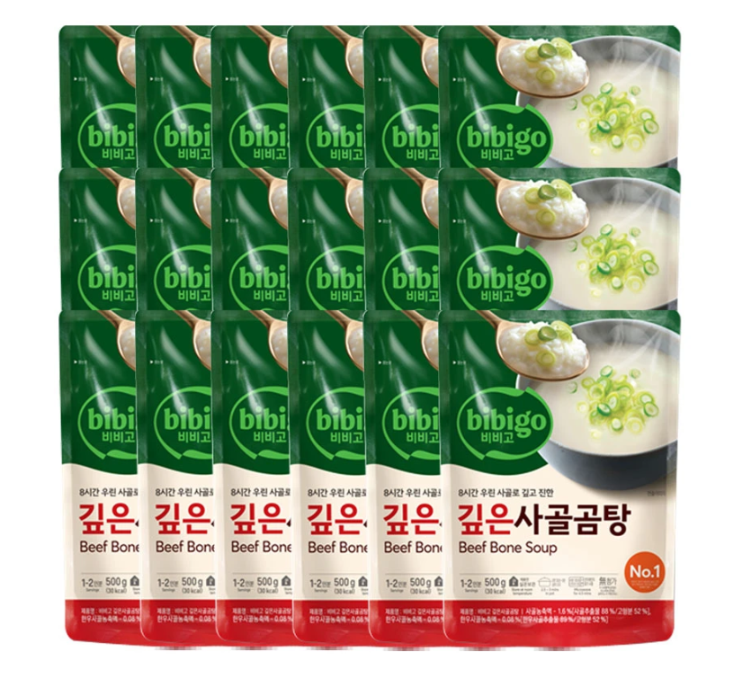 하루특가) 비비고 깊은사골곰탕, 500g, 18봉 초저렴
