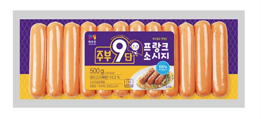 하루특가) 목우촌 주부 9단 프랑크 소시지, 500g, 3개