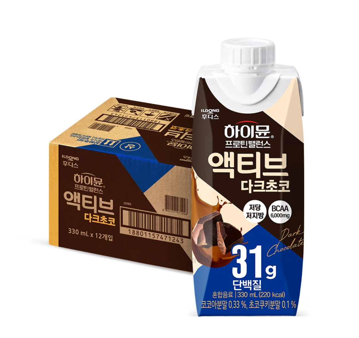 [토스] 00시종료)하이뮨 프로틴밸런스 액티브 다크초코, 330ml, 12개