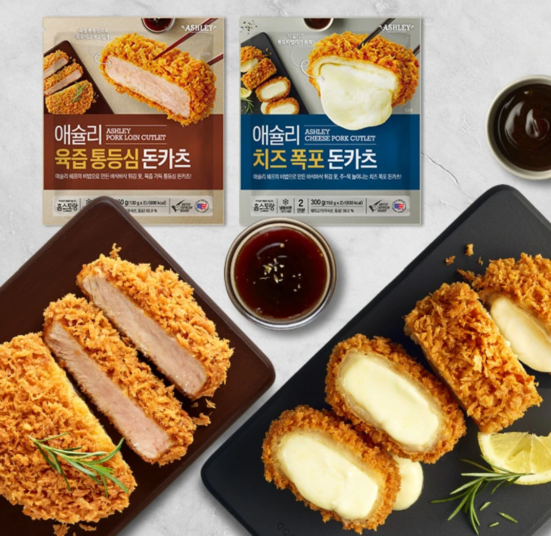 [토스] 00시종료) 애슐리 육즙 통등심 돈카츠, 260g, 1개 + 치즈 폭포 돈카츠, 300g, 1개