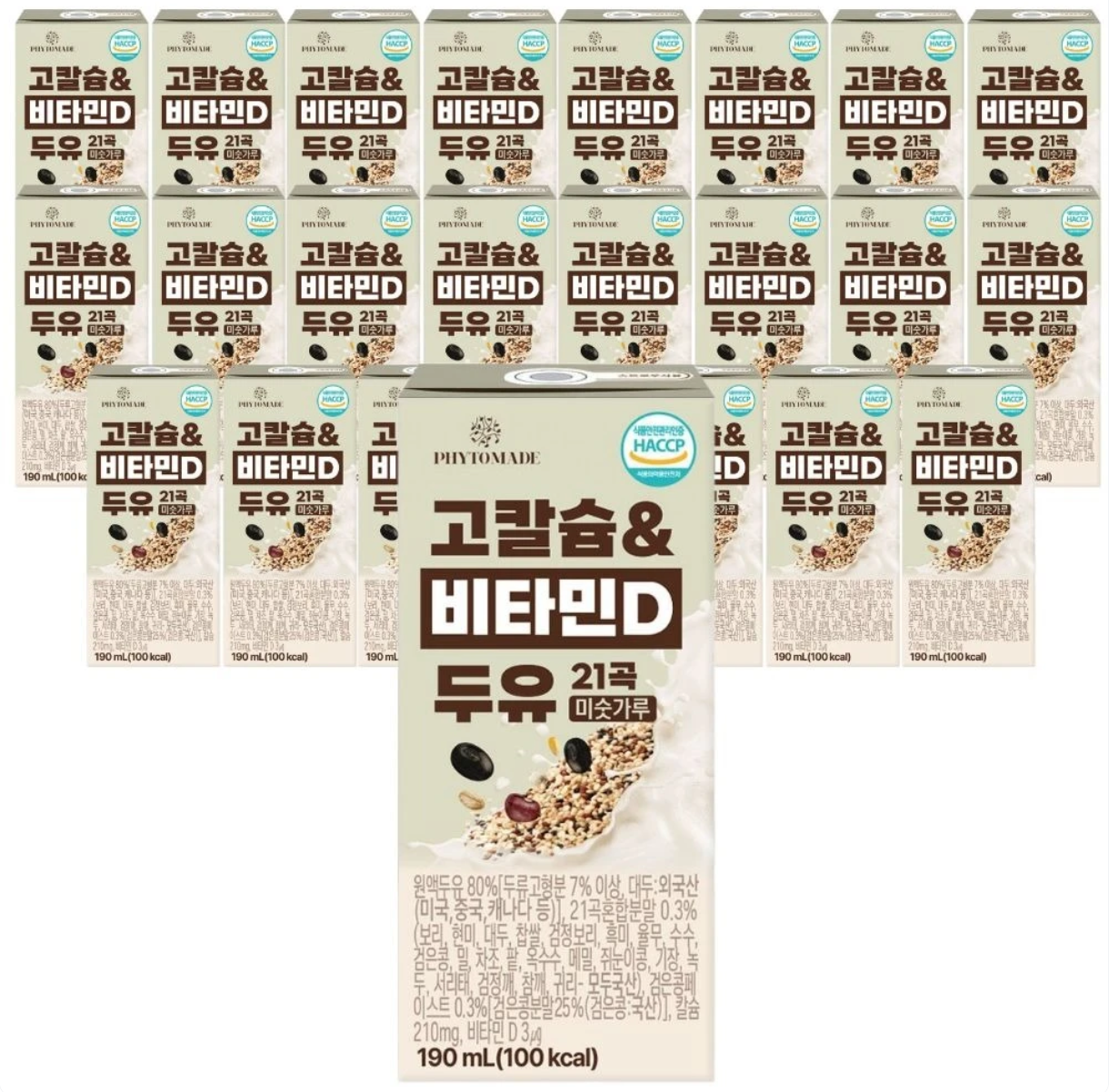 [토스] 00시종료) 고칼슘 비타민D 두유 21곡 미숫가루, 190ml, 24개 파이토메이드