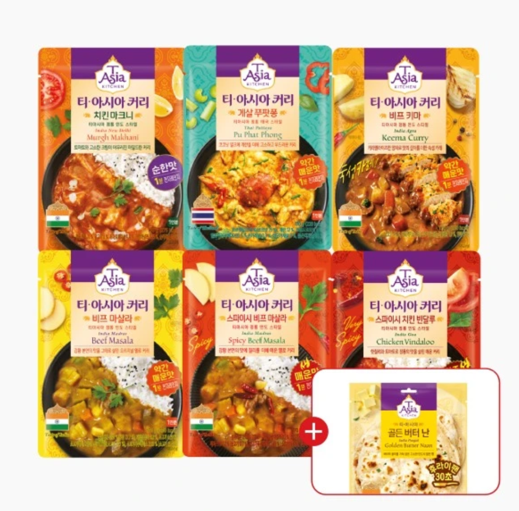 [토스] 토스pick) 샘표 티아시아 커리 버라이어티 6종, 170g, 6개