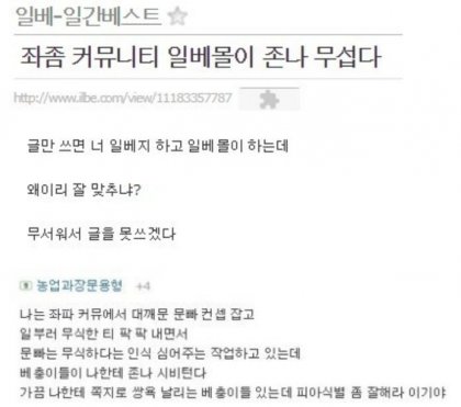 0 일베충 의심스러우면 일베충 맞음 ㅋ - 자기랑 의견 다르면 무조건 일베충 타령 하는 새끼들 꼭 있더라 ㅋ (2).jpg